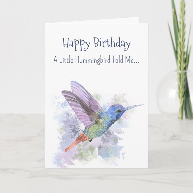 Carte Petite Colibri Personnalité Amusante Anniversaire (Devant)