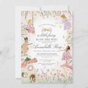 Carte Petite fée enchantée jardin fille baby shower