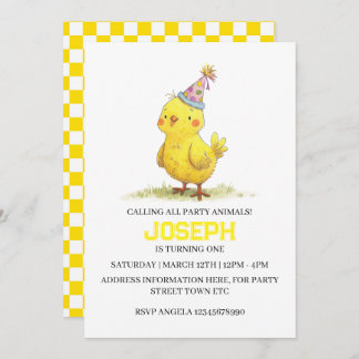 Carte Petite ferme de poussins Anniversaire poulet