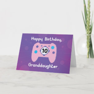 Carte Petite-fille 10 ans Anniversaire Gamer Controlle