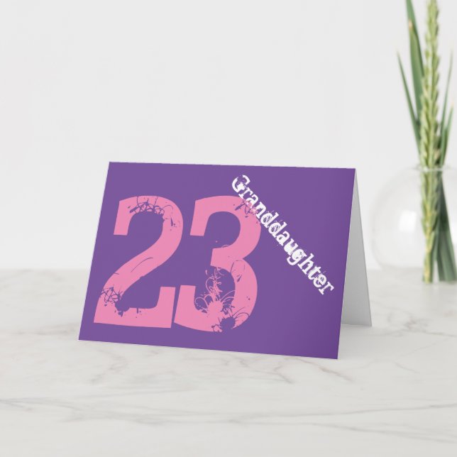 Carte Petite-fille, 23ème anniversaire, blanc, rose, (Devant)