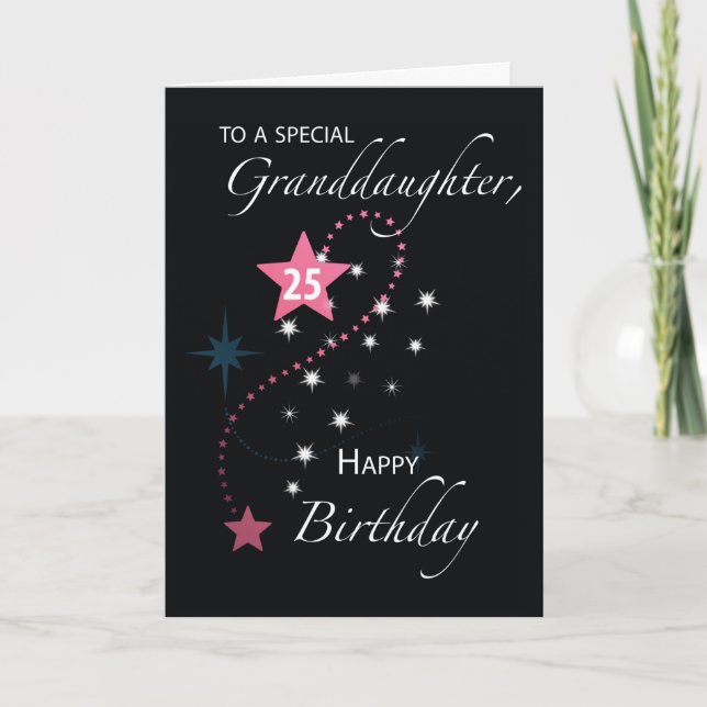 Carte Petite-fille 25e anniversaire Star Inspirational (Devant)