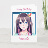 Petite fille Anime avec Casquette d'anniversaire