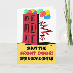 Carte Petite-fille Anniversaire ferme la porte d'entrée