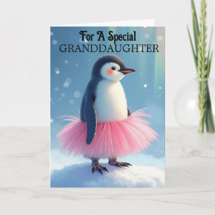 Carte Petite-fille Anniversaire mignonne Ballerina Pengu