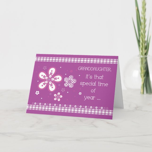 Carte Petite-fille Anniversaire Religieux, Fleurs, Margu (Devant)
