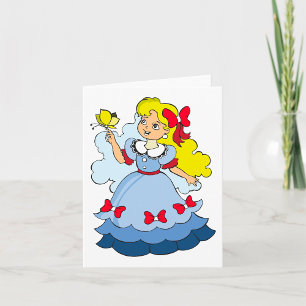 Carte Petite Fille Avec Un Papillon