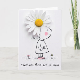 Carte Petite fille avec une marguerite blanche