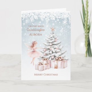Carte Petite-fille Ballerina Noël Arbre de neige Flèches