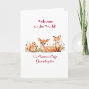 Carte Petite-fille Bienvenue Animaux de la Forêt