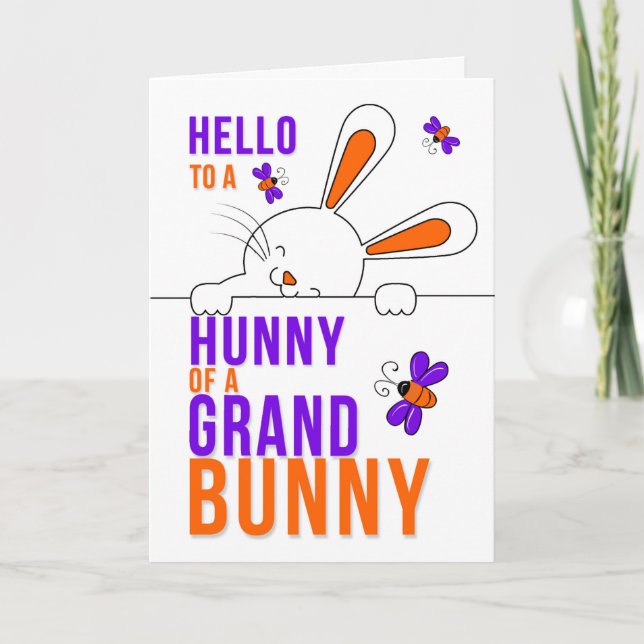 Carte Petite-fille Bonjour à un Hunny of a Grand Bunny (Devant)