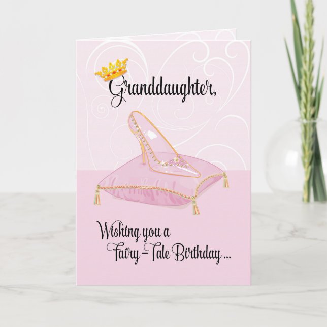 Carte Petite-fille Conte de fées Cendrillon Anniversaire (Devant)