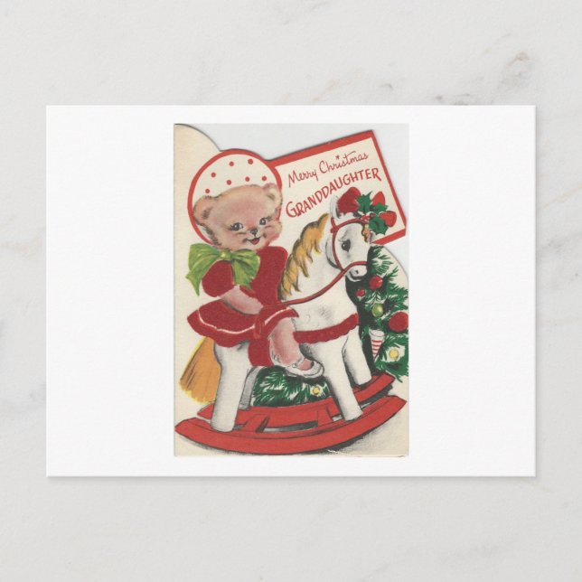 Carte petite-fille de Noël Vintage (Devant)