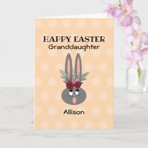 Carte Petite-fille de Peach Bunny personnalisé