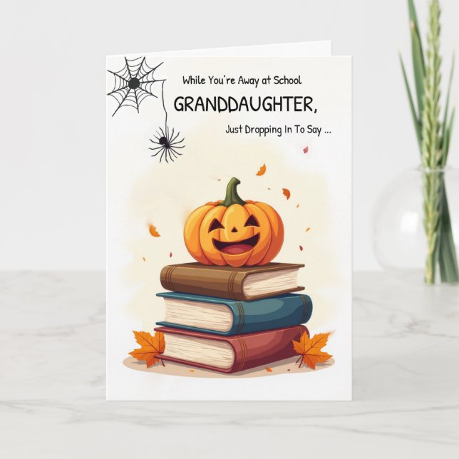 Carte Petite-fille disparue à l'école Halloween mignonne (Devant)