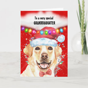 Carte Petite-fille du Labrador Noël Père Noël