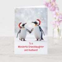 Petite-fille et mari mignon couple de pingouins