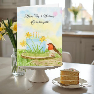 Carte Petite-fille Joyeux Mars Anniversaire Robin Jonqui