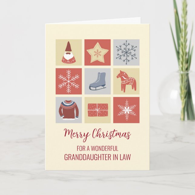 Carte Petite-fille moderne en droit Noël (Devant)