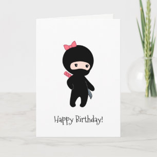Carte Petite fille Ninja Anniversaire