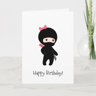 Carte Petite fille Ninja Anniversaire