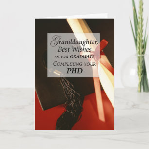 Carte Petite-fille PHD, doctorat, souhaits d'obtention