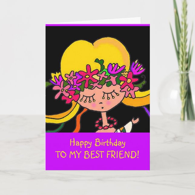 Carte Petite fille ukrainienne art populaire par Vera Tr (Devant)