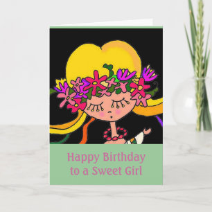 Carte Petite fille Ukrainienne Folk Art