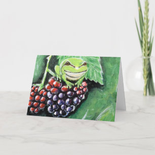 Carte Petite grenouille d'arbre sur une peinture de Blac