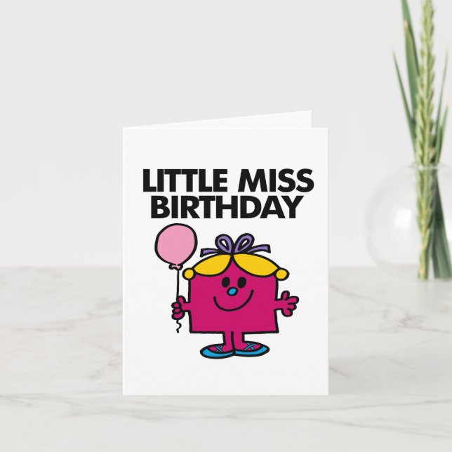 Carte Petite Miss Anniversaire Avec Ballotte Rose (Devant)