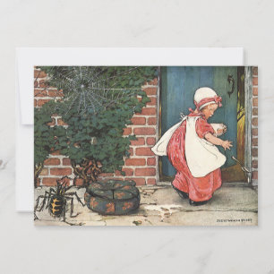 Carte Petite Miss Muffet Vintage Comptine de la Nursery 