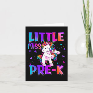 Carte Petite Miss Pre-K Unicorne Retour À L'École Filles