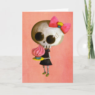 Carte Petite Mlle Death avec le petit gâteau