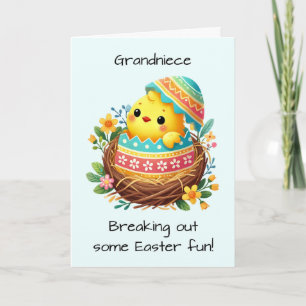 Carte Petite-nièce Les poussins de Pâques se brisent hor