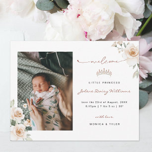 Carte Petite Princesse   Annonce de naissance avec photo