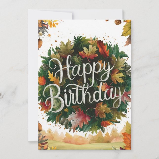Carte Petite saison chaude automne automne heureux anniv (Devant)