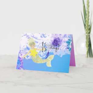 Carte Petite Sirène "Joyeux Anniversaire"