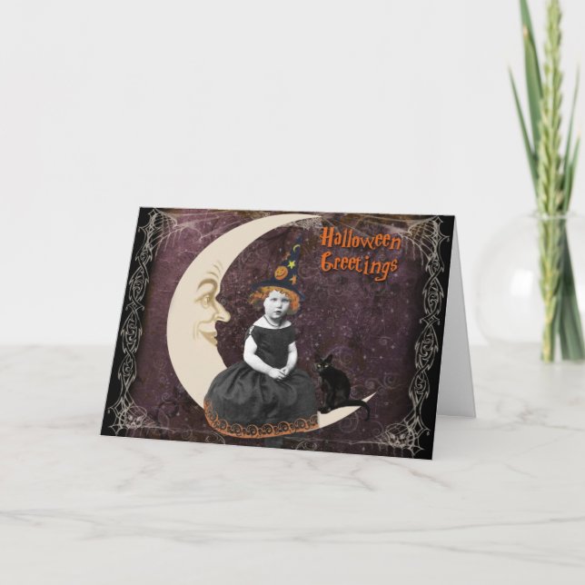 Carte Petite sorcière d'Halloween (Devant)