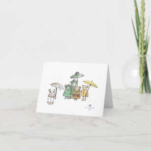 Carte Petite souris debout dans la pluie