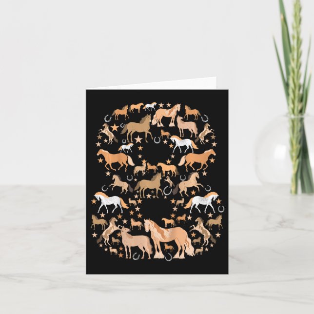 Carte Petites filles 8 ans 8e anniversaire Cheval Graphi (Devant)