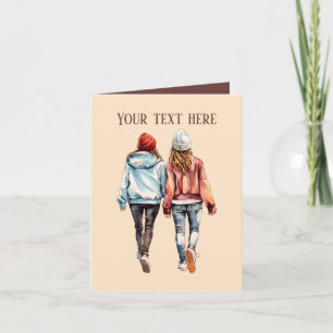 Carte Petites filles Soeurs ou amis