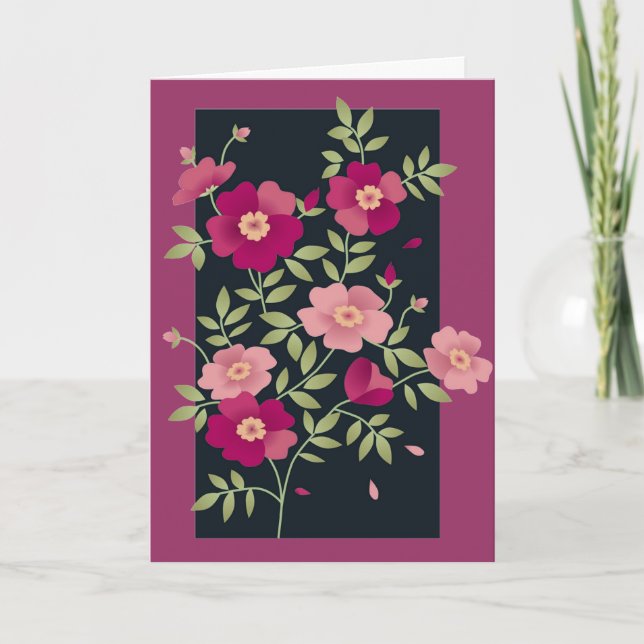 Carte Petits bouquets roses pour le jour de mère (Devant)