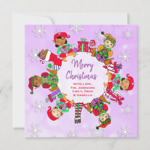 Carte Petits elfes Whimsical Multi-Culturels
