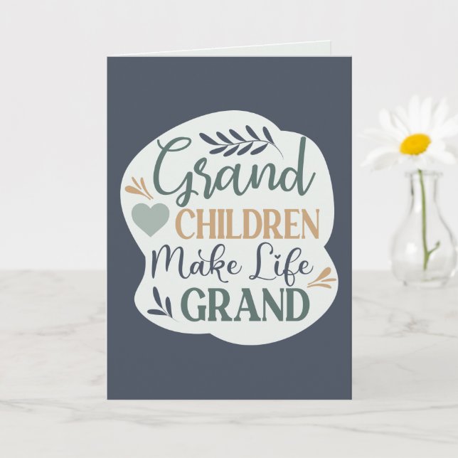 Carte Petits-enfants Citation Manuscrite 'La Vie Est Bel (Petite plante)