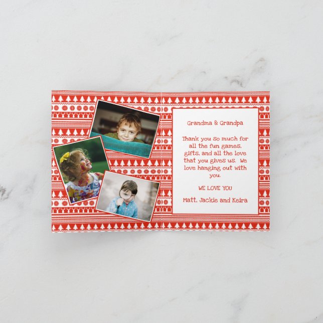 Carte Petits-enfants Grand-père Grand-mère Photo Joyeux  (Intérieur)