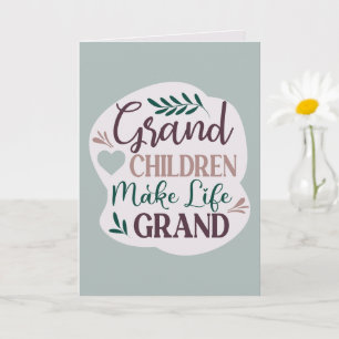 Carte Petits-enfants Lettrés Mains Rendre La Vie Grand