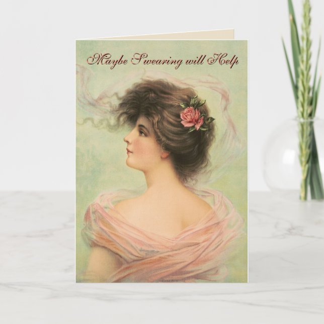 Carte Peut-être que jurer aidera le vide à l'intérieur à (Devant)