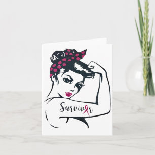 Carte Peut le guérir Rosie Riveter Cancer du sein Surviv