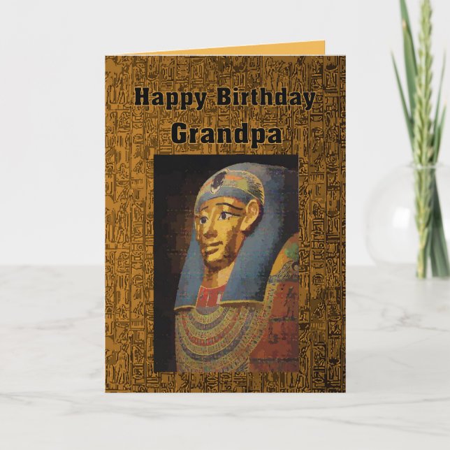 Carte Pharaoh Grandpa Joyeux Humour d'anniversaire (Devant)