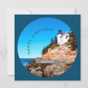 Carte Phare de Bass Harbour Anniversaire Acadia NP